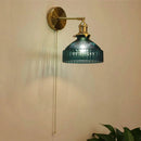 GobekUsa Art Deco LED Wall Lamp with Pull Switch, Nordic Design, Glass Interior Wall Light