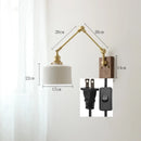 GobekUsa Copper Wall Lamp with Pull Chain Switch, Nordic Design, LED Bulb, Ceramic Lampshade