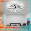 GobekUsa Crystal Ceiling Fan: LED Remote Control Chandelier for Bedroom & Living Room