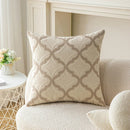 GobekUsa Geometric Embroidery Beige Floor Pillow Cover for Living Room Sofa