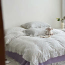 GobekUsa Korean Floral Lace Duvet Cover: Luxury Soft Quilt for Queen King, Breathable Home Decor