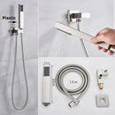 GobekUsa Handshower Head with Stainless Steel Hose - Wall Mounted Faucet Set
