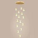 GobekUsa Gold Acrylic Chandelier - Modern Staircase LED Lighting
