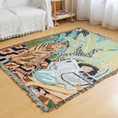GobekUsa Knitted Tapestry Sofa Blanket - Light Luxury Decorative Blanket for Living Room, Nap Bedspread, Picnic, Camping Mat