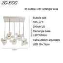 GobekUsa Glass Bubble LED Chandelier: Stylish Ceiling Lighting for Dining & Living Room