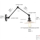 GobekUsa Industrial Loft Swing Arm Wall Sconce Clear Glass Pull Chain Switch Bedside Lamp