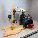GobekUsa Cat Wooden Key Rack Holder Tray Tree Branch Hook Desktop Storage