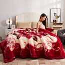 GobekUsa Double Layer Raschel Blankets: Soft Faux Fur Mink Throw for Beds