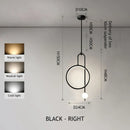 GobekUsa Gold Black Ring Glass Ball LED Pendant Chandelier