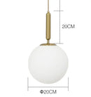 GobekUsa Gold Ring Glass Ball Pendant Light Fixture for Bedroom Living Room.