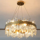 GobekUsa Luxe Crystal Chandelier: Elegant LED Indoor Pendant Light for Bedroom & Dining Room