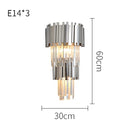 GobekUsa Crystal Golden LED Wall Sconce Stainless Steel Postmodern Art Deco Wall Light