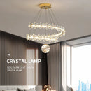 GobekUsa Gold Crystal Spiral Chandelier LED Pendant Lights for Home Decoration