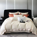 GobekUsa Gold Embroidery Duvet Set, Black Egyptian Cotton Bedding, 1000TC, Double King Queen