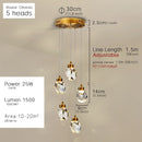 GobekUsa K9 Crystal Dining Chandeliers: Gold Wire Hanging Ceiling Lights for Bedroom, Balcony, Bar Room