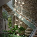 GobekUsa Crystal LED Chandelier for Staircase: Luxury Indoor Stair Lighting Fixture