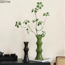 GobekUsa Bamboo Shape Ceramic Vase: Table Decoration & Floral Arrangement in Room