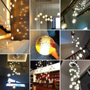 GobekUsa Crystal Ceiling Chandelier for Staircase & Hallway, Elegant Long Cable Pendant Light