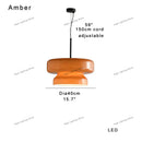 GobekUsa Amber Green Glass Pendant Light Modern Round Dining Table Decor