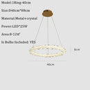 GobekUsa K9 Crystal Round Chandelier: Modern LED Pendant Lamp for Home, Living Room, Bedroom, Lobby