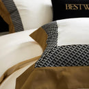 GobekUsa Luxe Egyptian Cotton Bedding Set - Full Queen King Duvet Cover Flat Sheet Pillowcases