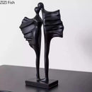 GobekUsa Abstract Lovers Resin Sculpture Modern Decor Ornaments - Couple Figures Statue