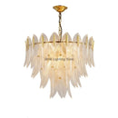GobekUsa Leaf Glass Pendant Lamp: Modern Luxury Crystal Suspension for Living Room, Restaurant, Bedroom.