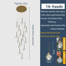 GobekUsa Gold Crystal Raindrop Chandelier for Staircase Foyer
