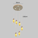 GobekUsa Crystal Chandelier, Stair Pendant Light, Living Room Lighting