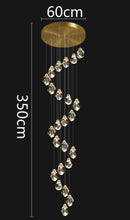 GobekUsa Crystal Chandelier Stair Pendant Light Modern Living Room Interior Lighting