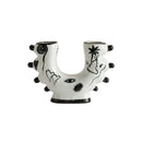 GobekUsa Graffiti Ceramic Vase U-Shape Hand-Painted Abstract Handicraft Floral Arrangement Accessory