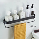 GobekUsa Alumium Bathroom Shelf with Towel Bar and Corner Storage Shelf