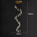 GobekUsa LED Staircase Chandeliers Pendant Light for Living Room Modern Indoor Lighting