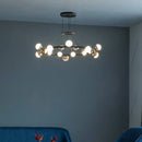 GobekUsa Gold Balls LED Chandelier: Art Deco Round Lighting with Acrylic Balls for Home Décor