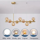 GobekUsa Gold Glass Ball LED Pendant Light, 11 Heads, Nordic Modern Design