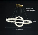 GobekUsa Crystal Flower LED Chandelier Round Ring Pendant for Dining Living Room Lighting