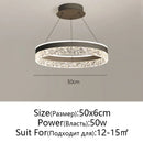 GobekUsa Crystal Rings LED Chandelier Black&White Frame