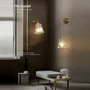 GobekUsa Gray Glass Wall Lamp - Modern Living Room Decor Sconce Light