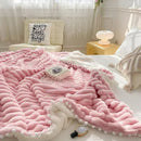 GobekUsa Luxe Faux Rabbit Fur Weighted Double Blanket for Cozy Bed Warmth