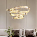 GobekUsa Crystal LED Pendant Chandelier - Modern Irregular Steel Foyer Lighting