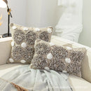 GobekUsa Boho Style Tufted Cushion Cover with Tassel, Gray Embroidery, 45x45cm
