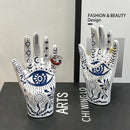GobekUsa Ceramic Witch Palmistry Hand Jewelry Holder Stand Mystic Fortune Teller Figurine