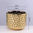 GobekUsa Gold Ceramic Flower Pot Succulent Vase Terrarium Plant Pots for Home Balcony Decor