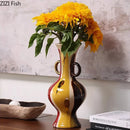 GobekUsa Ceramic Vase Plant Pots: Creative Floral Arrangement Ornaments for Aesthetic Room Decor