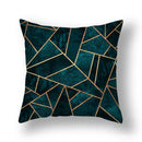GobekUsa Geometric Leaf Flower Pillowcase Teal Blue Sofa Car Home Decor Throw Cover
