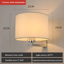 GobekUsa Chinese Style Cloth Covered Wall Lamp for Bedroom and Living Room
