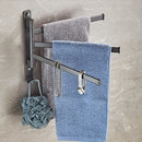 GobekUsa Gray Aluminum Swivel Towel Hanger: Wall Mounted Folding Bathroom Towel Bar