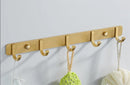 GobekUsa Brushed Gold Aluminum Robe Hooks Set of 4 - Bathroom & Kitchen Hangers