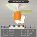 GobekUsa Kids Room Rabbit Carrot Helicopter Ceiling Fan Lamp Boy Girl Bedroom