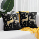 GobekUsa Christmas Elk Embroidered Pillow Covers 45x45cm asyncio Festive Pillowcase